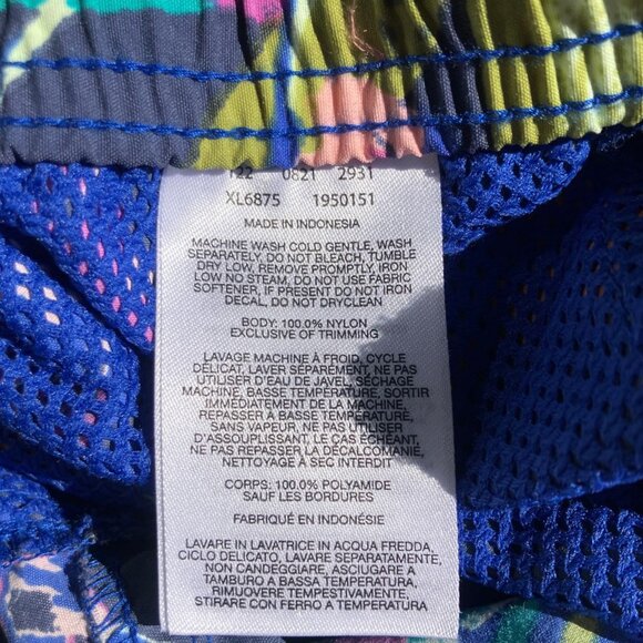 Columbia Men's Dark Blue Tropical Floral Colorful Swim Trunks Extra Large XL - Picture 5 of 7